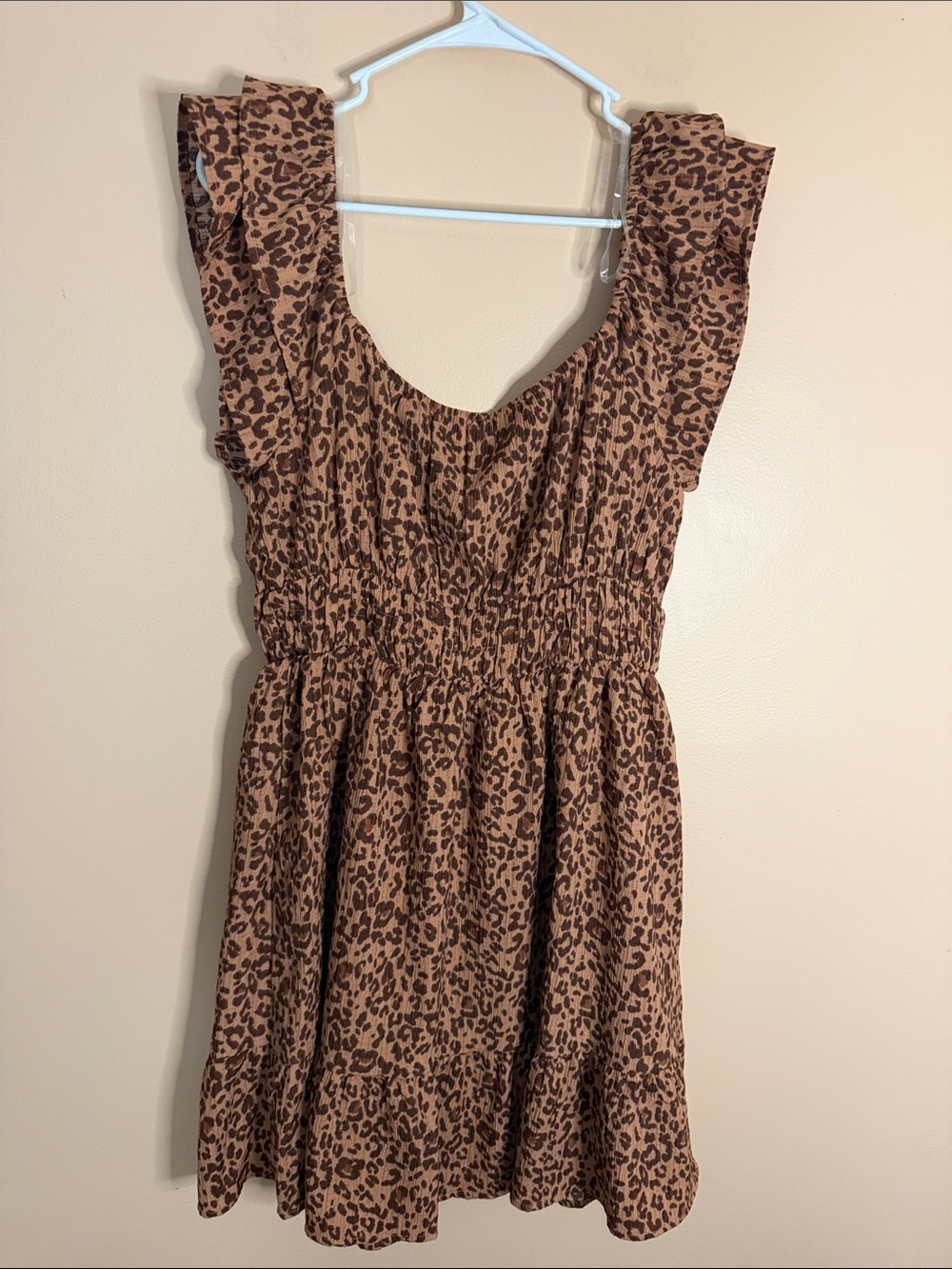 Rewind Brown Leopard-Print Ruffle Mini Dress - Picture 5 of 6